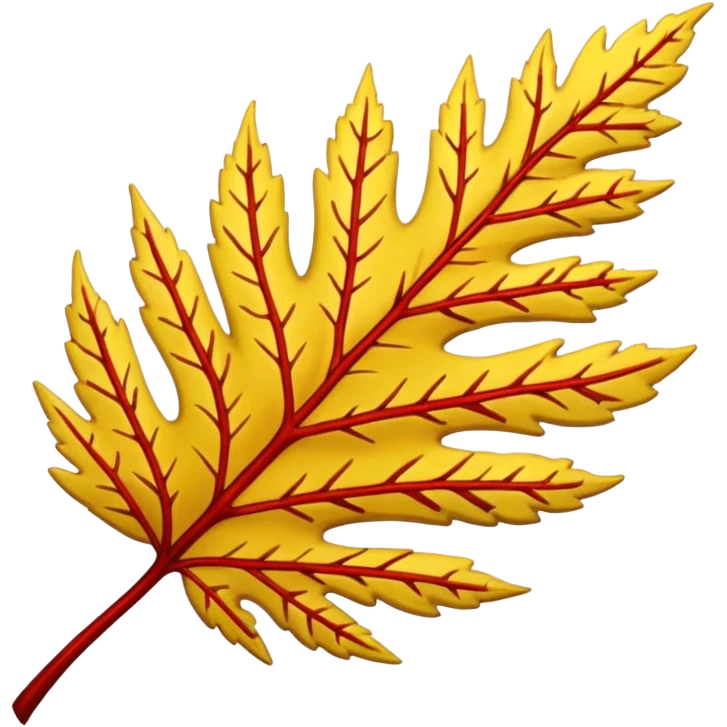 yellow and red cedar leaf  emoji