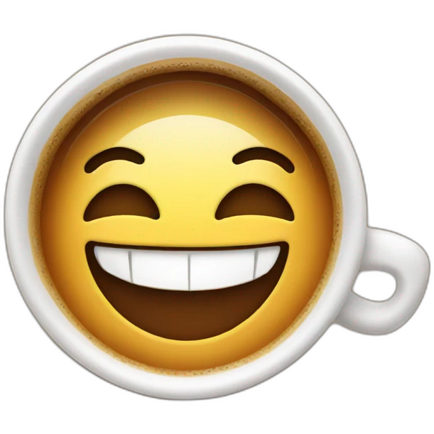 car smile with coffee emoji