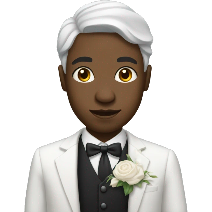 a black person wearing a wedding frok emoji