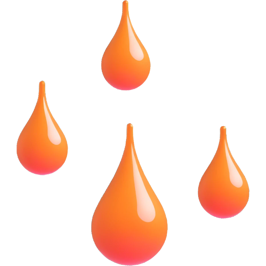 sweat droplets, stylized with a glossy effect emoji