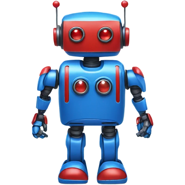 Red and blue robot emoji