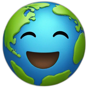 Smiling earth emoji