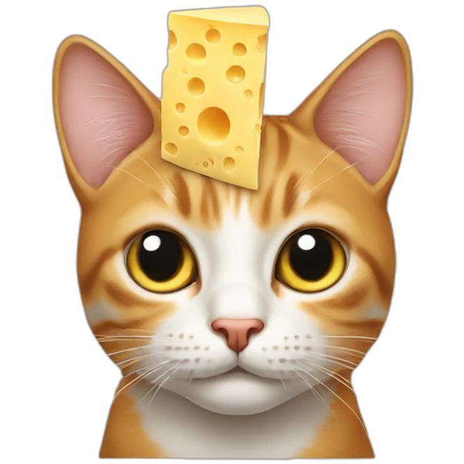 Cat with cheese on head emoji