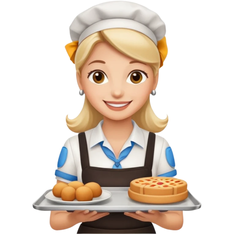 female waitress holding a tray emoji