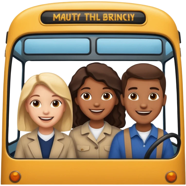 Three people on a bus emoji