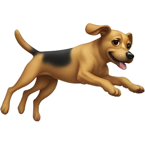 Dog diving off a platform emoji