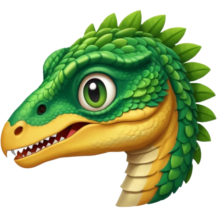 cartoon style velociraptor head, cute, rounded features emoji emoji