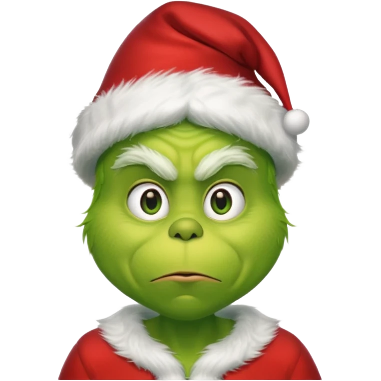 The Grinch with a Santa hat emoji no gray emoji