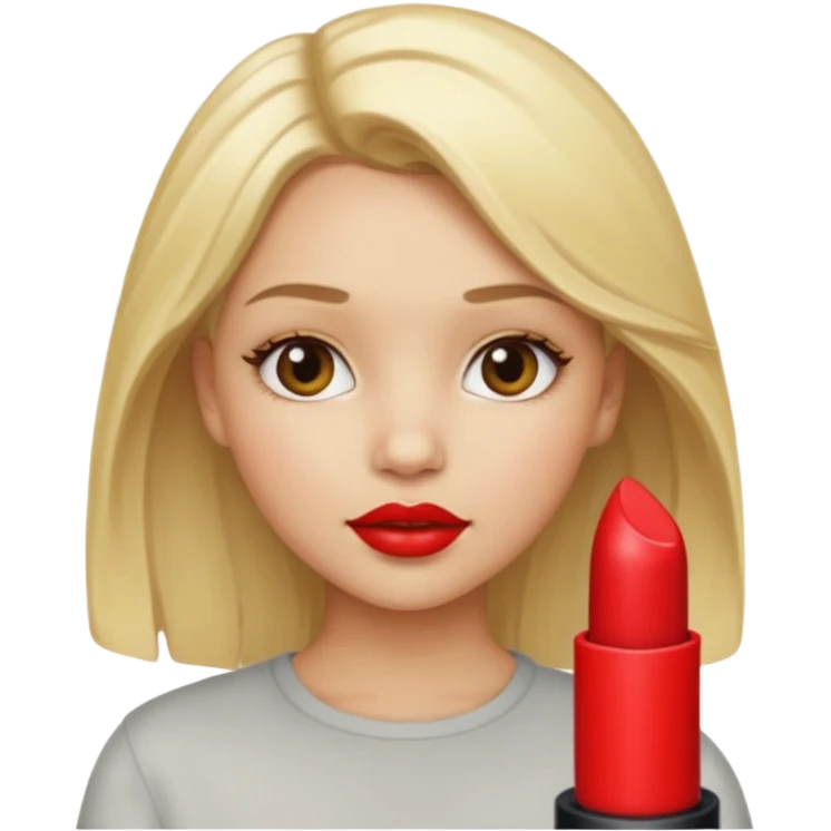 Light skinned girl with blonde hair and red lipstick emoji