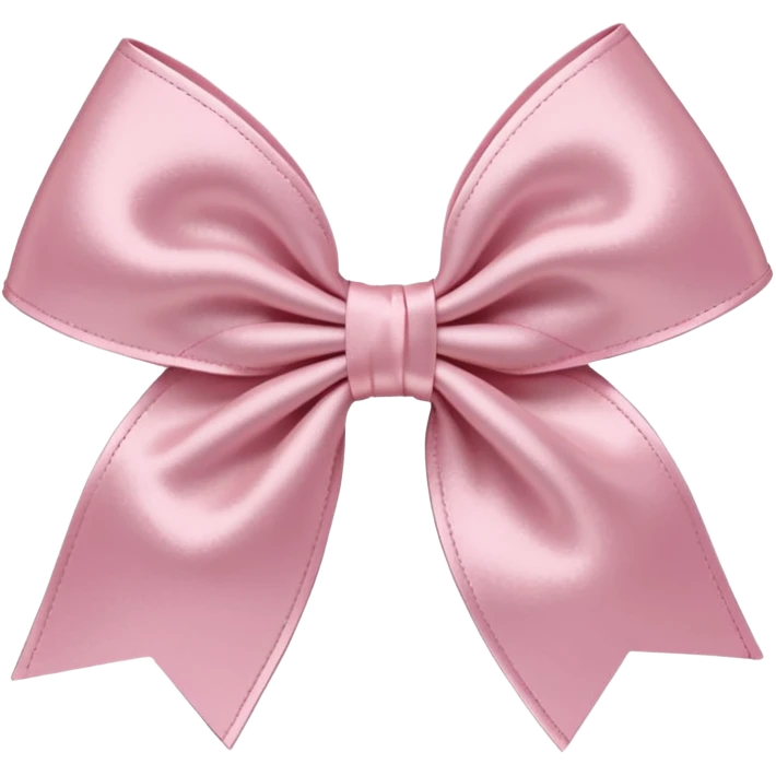 Light pink satin hair bow, soft shadows, clean background emoji
