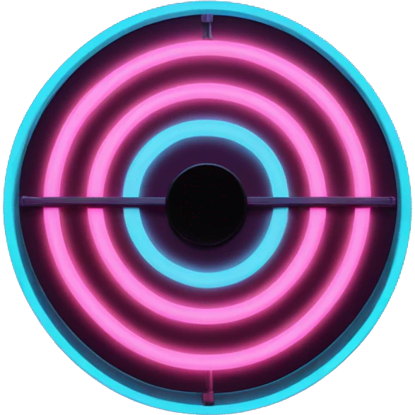 bullseye target glowing neon emoji