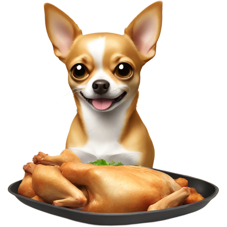 Chihuahua wants to eat roast chicken emoji