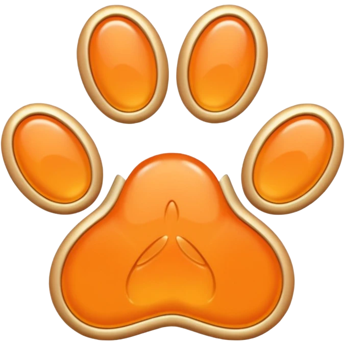 a light pastel orange pawprint emoji