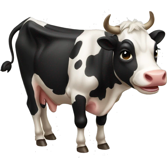 Cow laughting black emoji