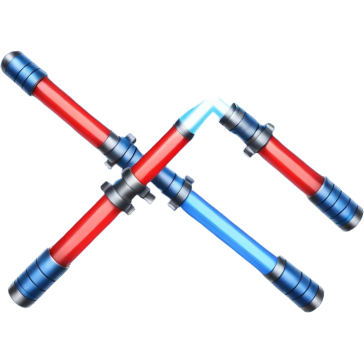 Blue and red light savers crossing emoji