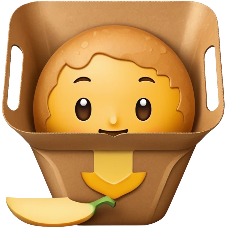 create an emoticon of a retangular bowl made of kraft paper, 
The lunch box should be the most similar to this real one..
https://i.postimg.cc/FKcHz1tk/Screenshot-2025-11-11-alle-16-06-29.png

Can get more images of the bowl from this instagram account https://www.instagram.com/chefaporterbr/ emoji