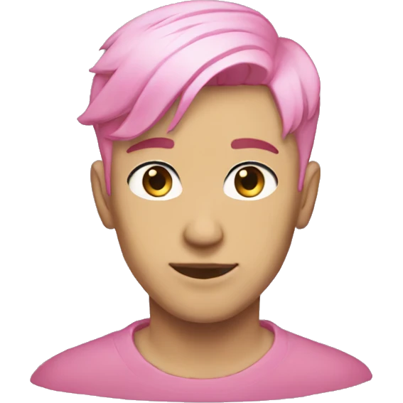 Gorpcore pink short hair male emoji