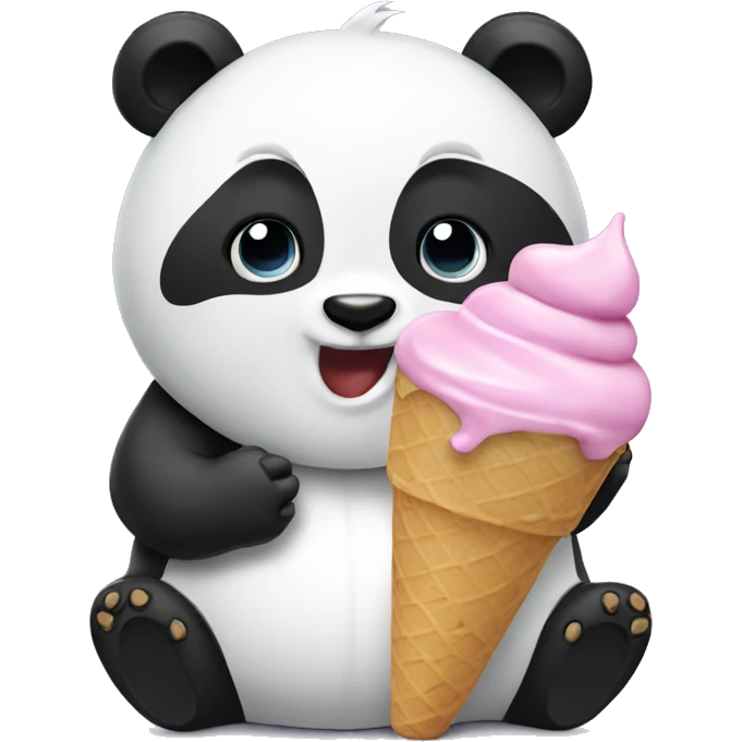 Panda eating ice cream emoji
