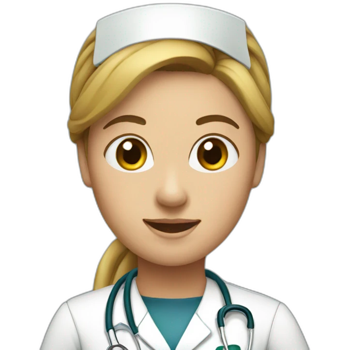 woman nurse ponytail emoji