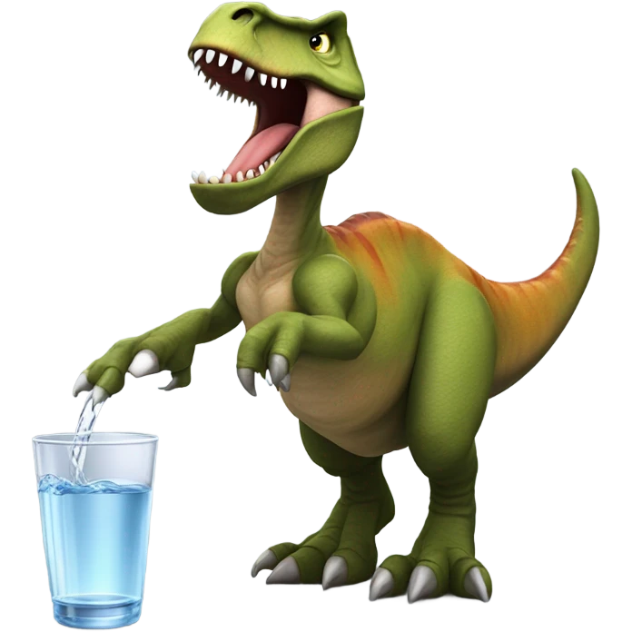 Tyrannosaurus Rex drinking emoji