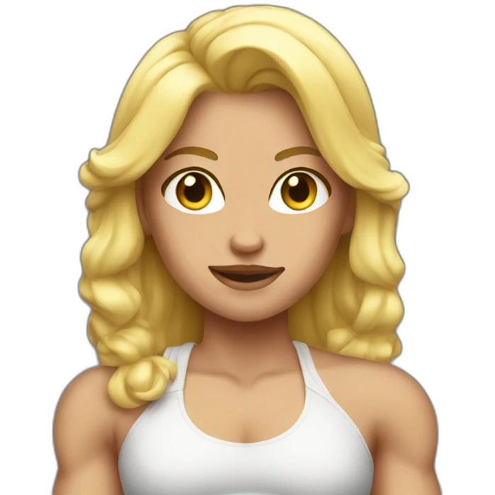 blonde muscle girl emoji