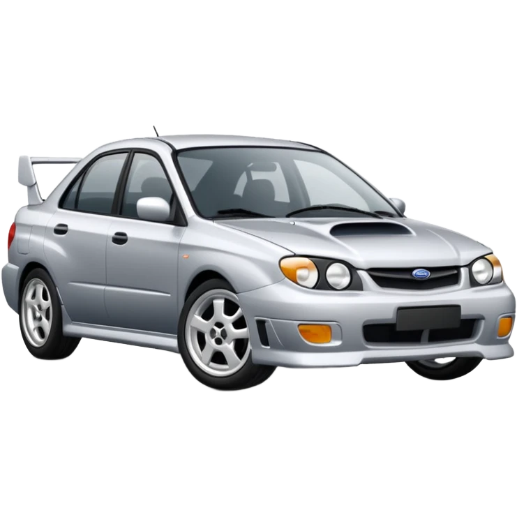 Silver 2004 impreza gd with white wheels  emoji