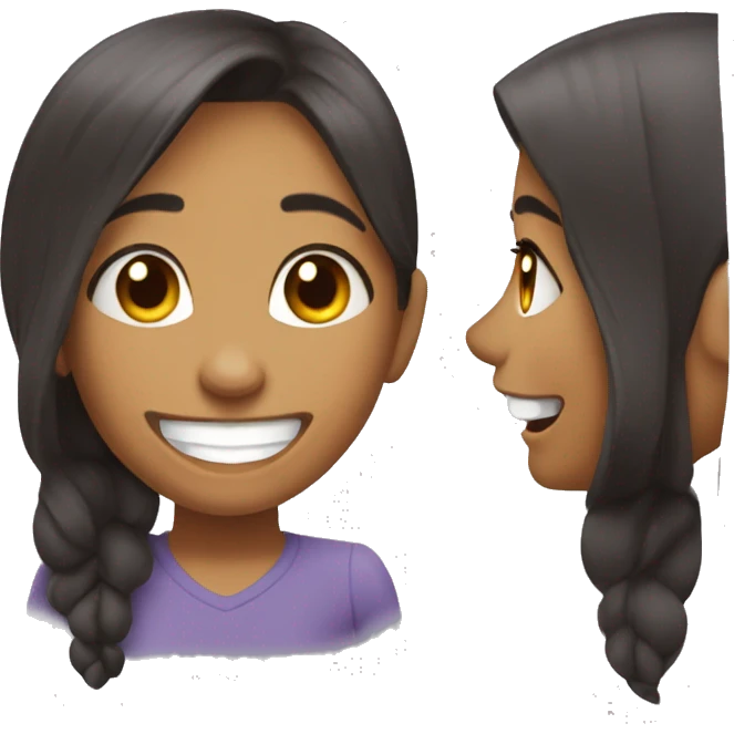 avatar de chica morocha sonrriendo  emoji