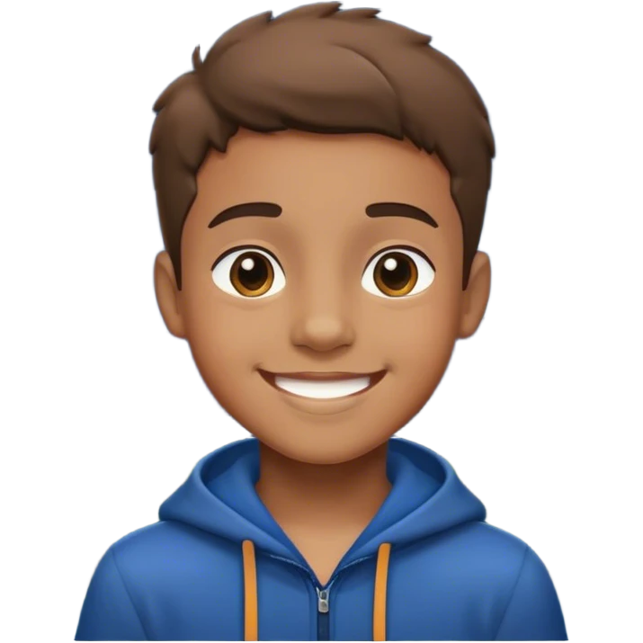 smiling boy in outdoor night emoji