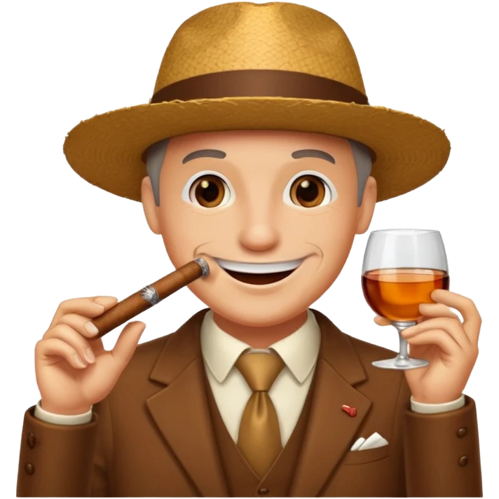 Mich mit einer Zigarre und einem Glas rum  emoji
