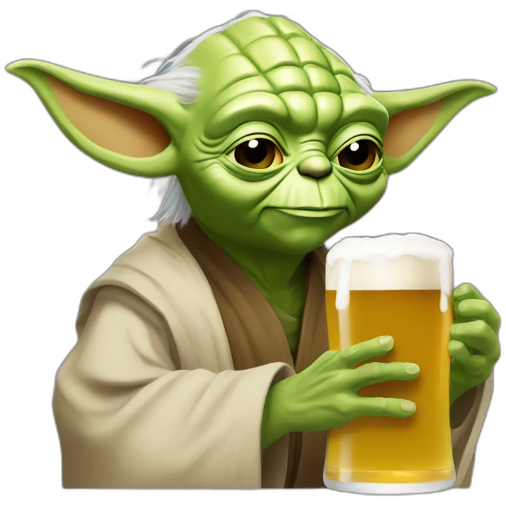 Yoda buvant une bière emoji