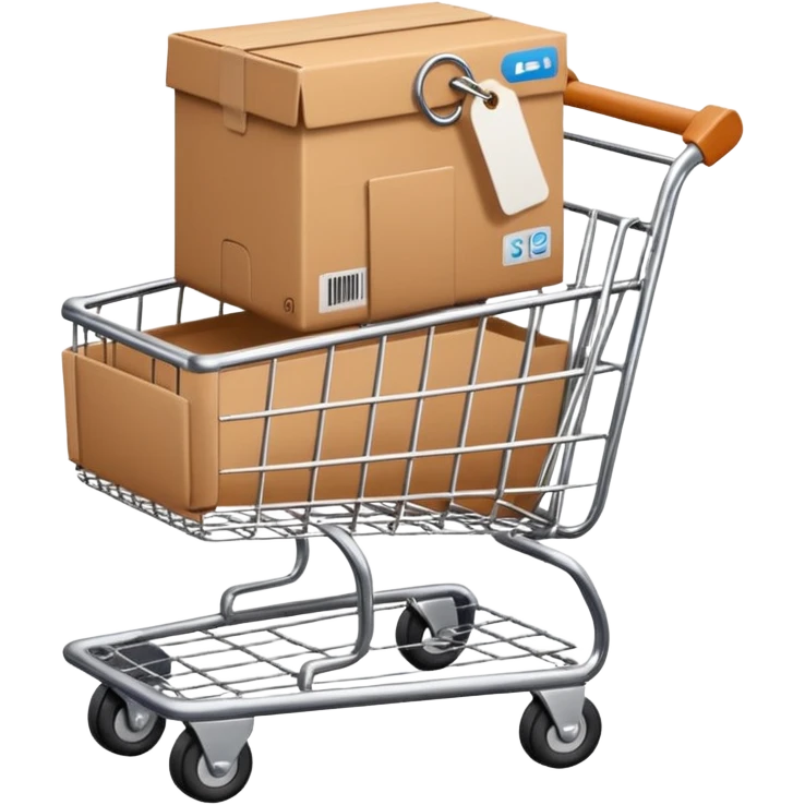 shopping cart with a small box inside emoji