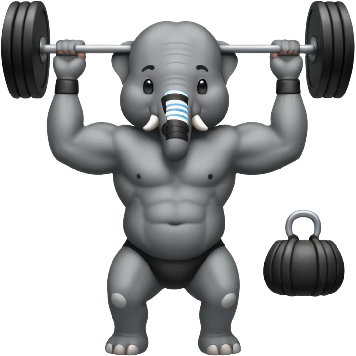  black elephant deadlifting emoji