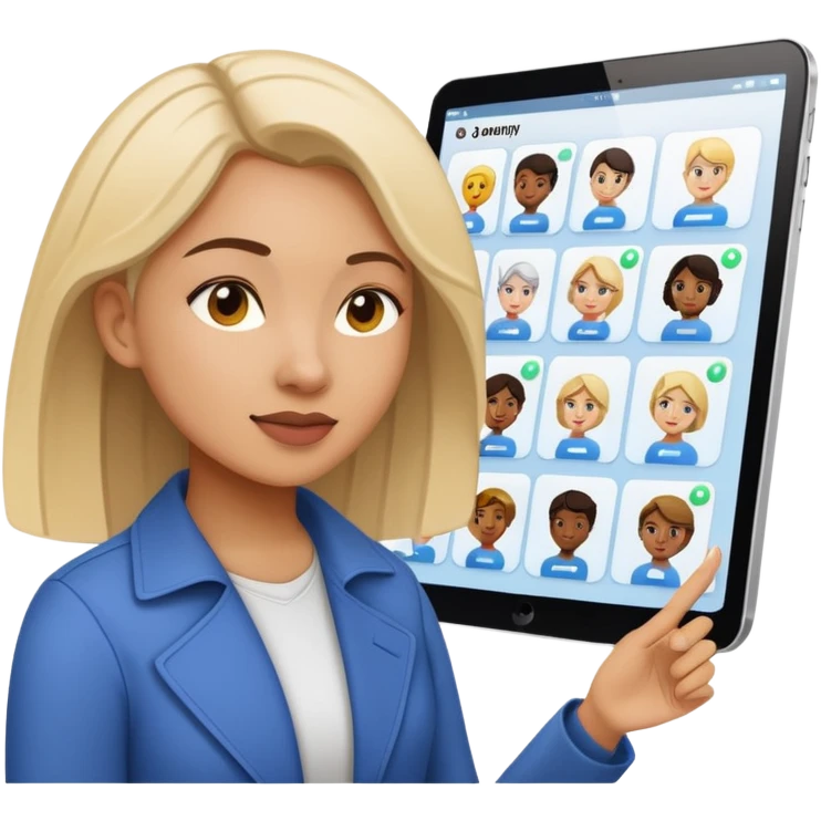 woman UX designer collaborating with team on user journey map emoji
