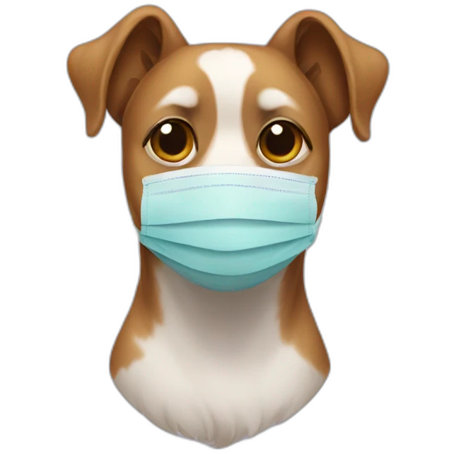 Dog wearing mask emoji
