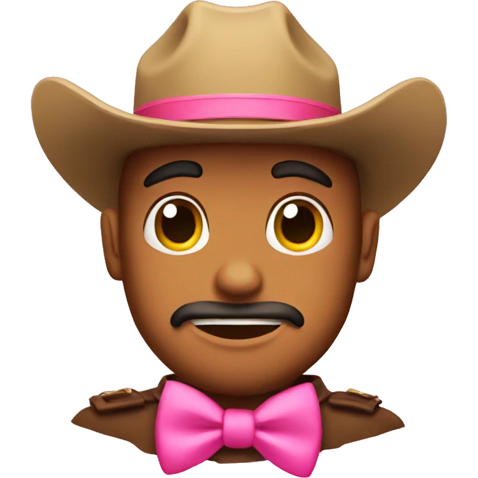 cowboy emoji with a pink bow  emoji