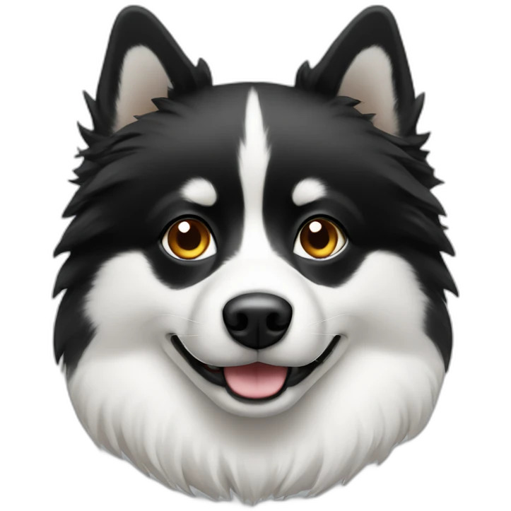 Black White spitz head emoji