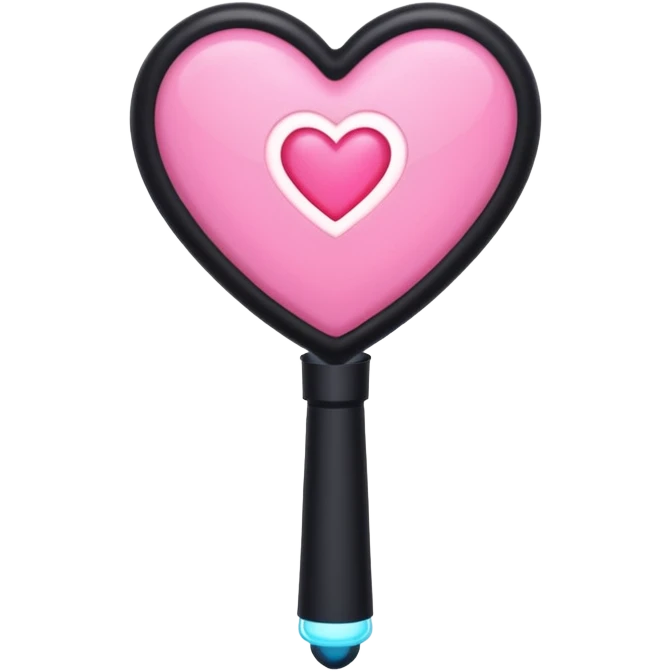 make a black lightstick with a pink heart on both sides  emoji