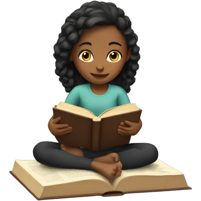 Girl reading book emoji