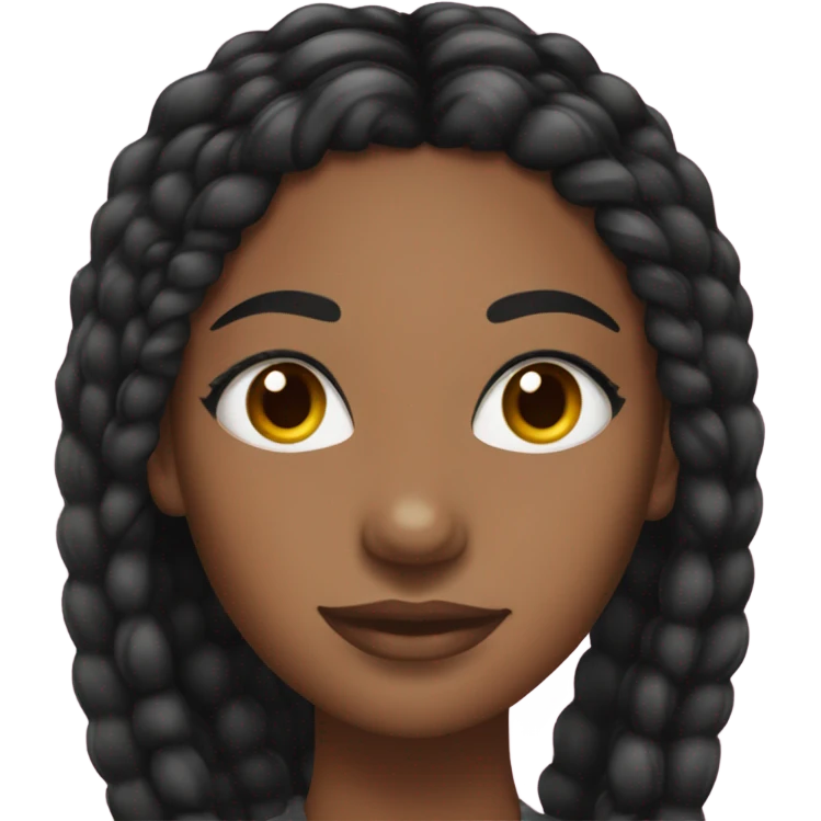 black woman with black braids and lashes emoji