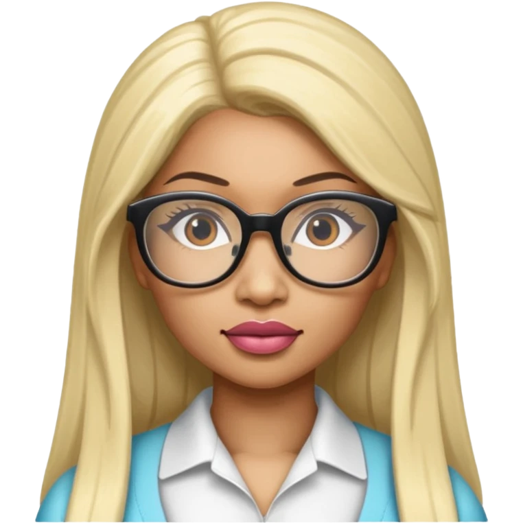Rapper Nicki Minaj wear glasses emoji