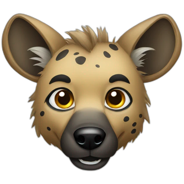 Cartoon hyena with bow emoji