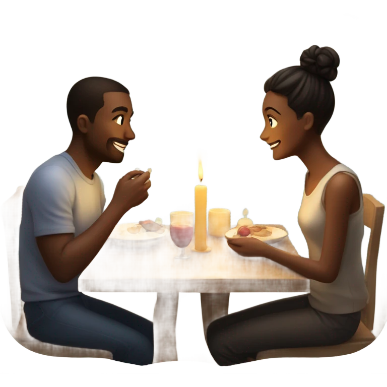 couple having candle light dinner  emoji