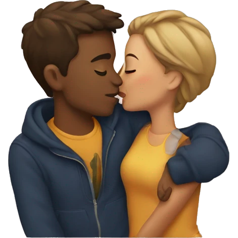 the couple kissing each others emoji