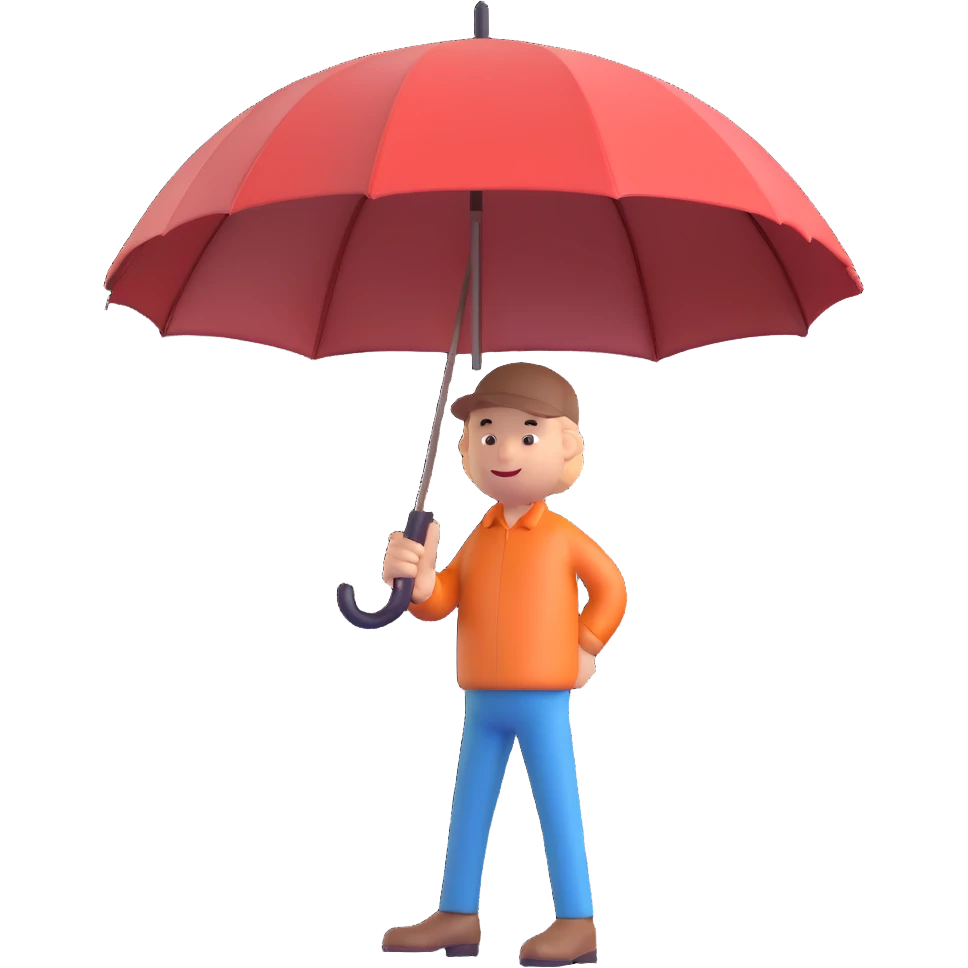 a man holding out a closed umbrella as if to shake hands, humorous emoji