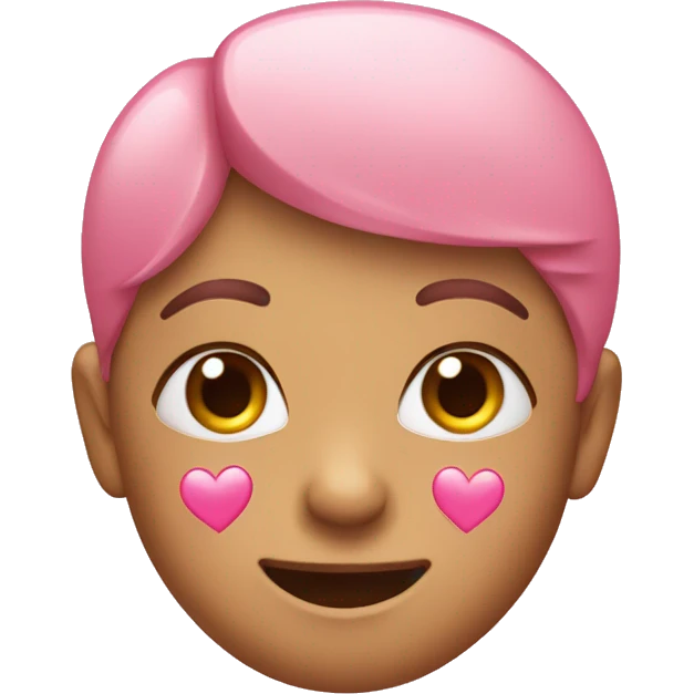Blushing face with pink hearts emoji