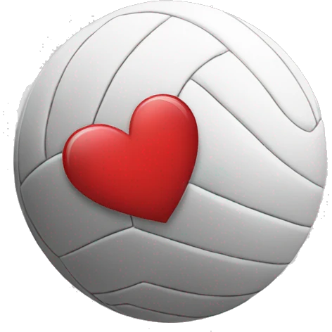 Volleyball with heart emoji
