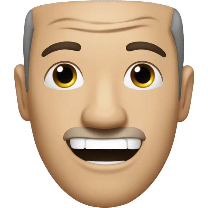 una cabeza sin pelo con os ojos cerrados haciendo ummmm tipo zen emoji