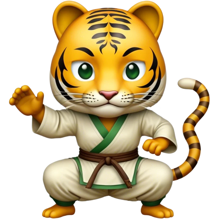 Cinematic Realistic Crouching Tiger, Hidden Dragon Pop Culture Emoji, showcasing a mystical portrayal of ancient martial arts rendered with dynamic textures and epic lighting. emoji