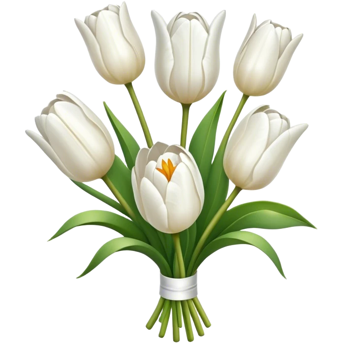 white tulip bouquet  emoji