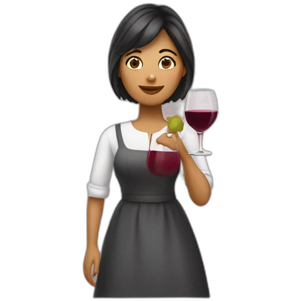 Mujer alta tomando vino  emoji